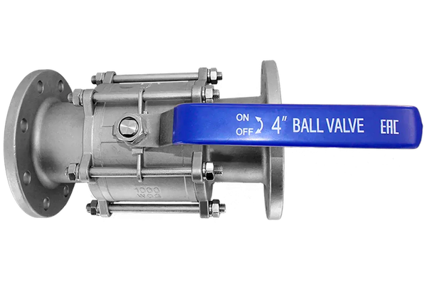 Кран шаровый фланцевый трехсоставной нержавеющий (3PC), AISI304 DN 100 (4"), (CF8), PN16