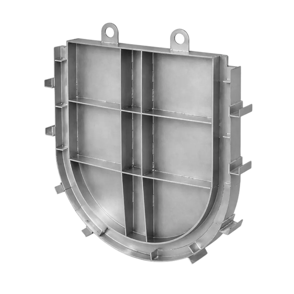 Щитовой затвор шандорный полукруглый 100/4