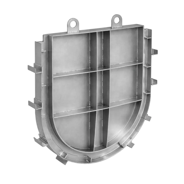 Щитовой затвор шандорный полукруглый 100/4