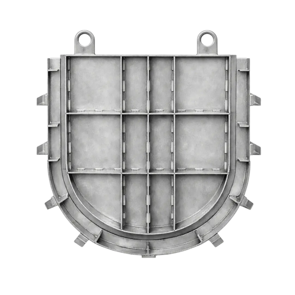 Щитовой затвор шандорный полукруглый 100/4