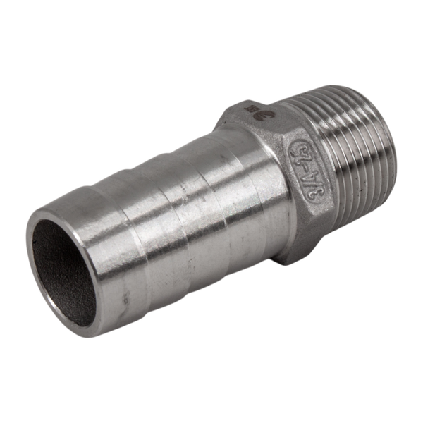 Штуцер елочка нержавеющий, AISI304 DN20 x 25mm (3/4" x 25mm), (CF8), PN16