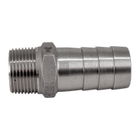 Штуцер елочка нержавеющий, AISI304 DN20 x 25mm (3/4" x 25mm), (CF8), PN16
