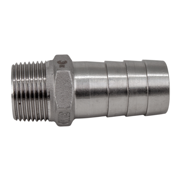 Штуцер елочка нержавеющий, AISI304 DN20 x 25mm (3/4" x 25mm), (CF8), PN16