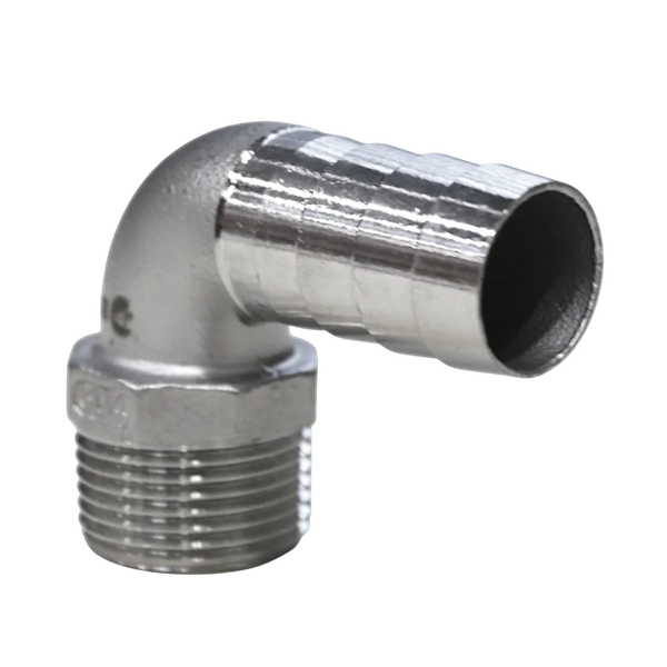Штуцер елочка нержавеющий НР 90°, AISI304 DN25 (1") (CF8), PN16