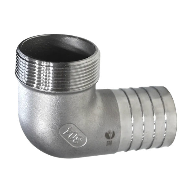 Штуцер елочка нержавеющий НР 90°, AISI304 DN50 (2") (CF8), PN16