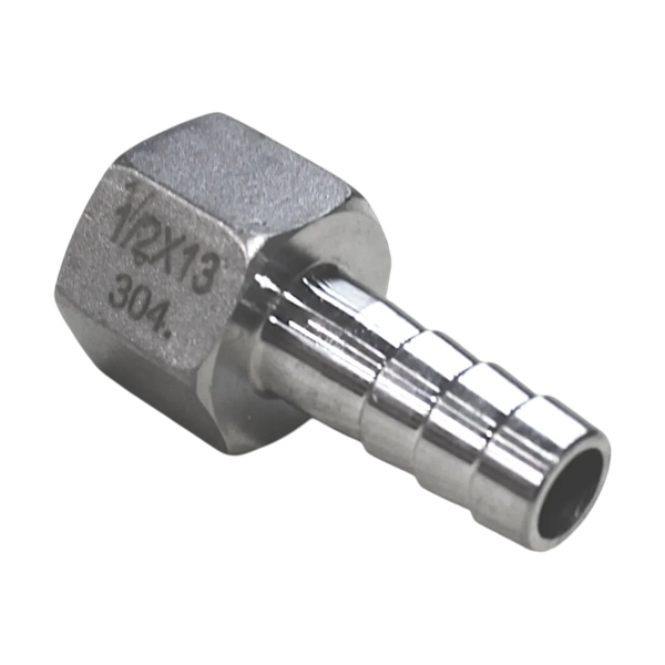 Штуцер елочка нержавеющий ВР, AISI304 DN15 x 12mm (1/2" x 12mm), (CF8), PN16