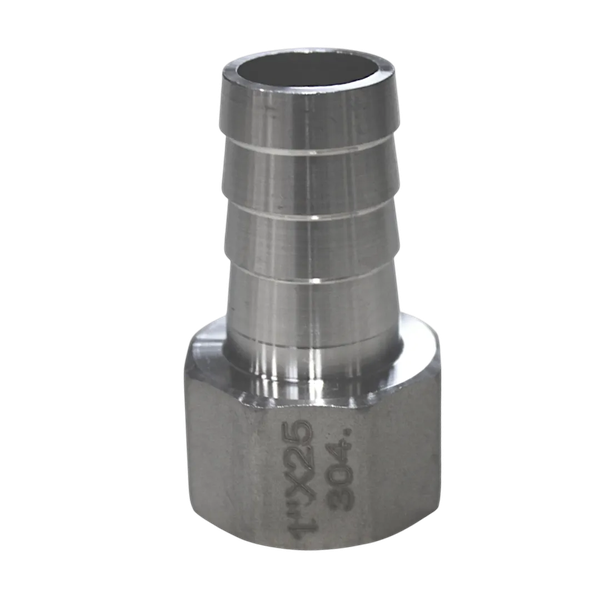 Штуцер елочка нержавеющий ВР, AISI304 DN25 x 25mm (1" x 25mm), (CF8), PN16