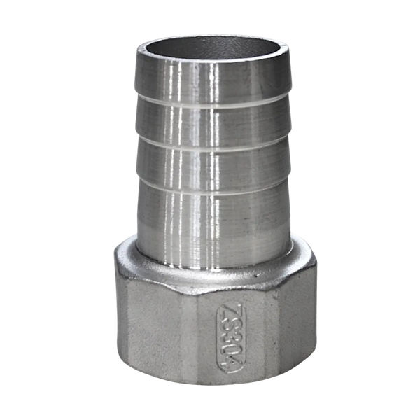 Штуцер елочка нержавеющий ВР, AISI304 DN40 x 40mm (1_1/2" x 40mm), (CF8), PN16