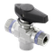 Кран шаровый муфтовый трехходовой серия Т, ( вр.NPT 1/4" x вр.NPT 1/4" ), PTFE, 413PN