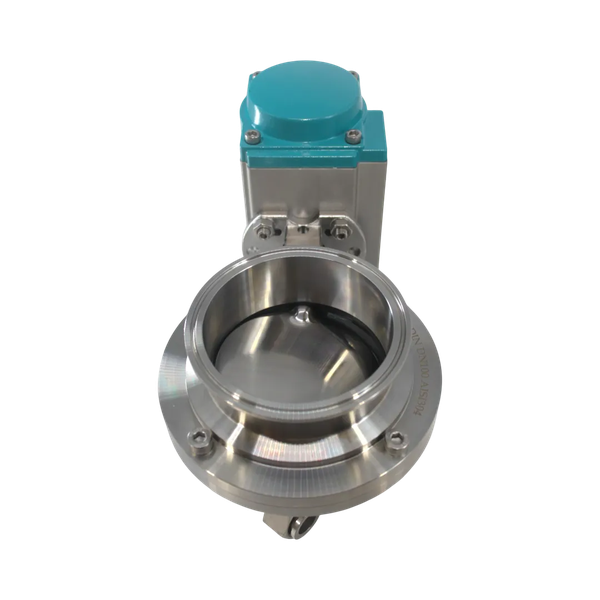 Затвор дисковый Clamp нержавеющий, AISI304 DN100 (4"), с двухсторонним пневмоприводом AT75D