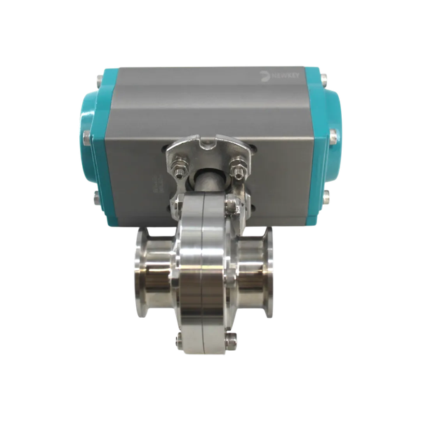 Затвор дисковый Clamp нержавеющий, AISI304 DN40 (1_1/2"), с двухсторонним пневмоприводом AT52D