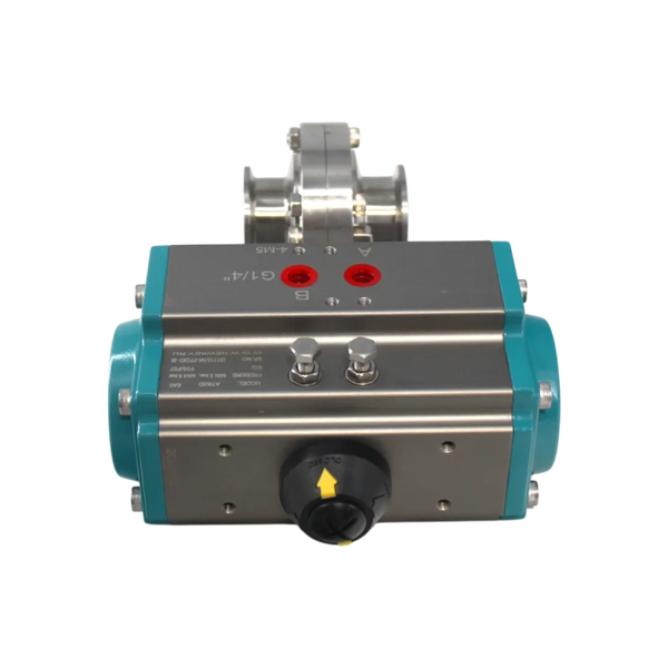 Затвор дисковый Clamp нержавеющий, AISI304 DN40 (1_1/2"), с двухсторонним пневмоприводом AT52D