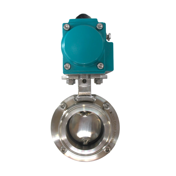 Затвор дисковый Clamp нержавеющий, AISI304 DN65 (2_1/2"), с двухсторонним пневмоприводом AT63D