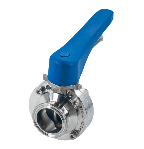 Затвор дисковый Clamp DIN нержавеющий под привод, EPDM, AISI304 DN40 (1_1/2"), (CF8), PN8