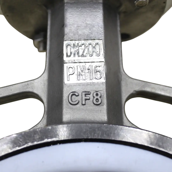 Затвор дисковый межфланцевый нержавеющий AISI304, DN200 (8"), PN16, PTFE