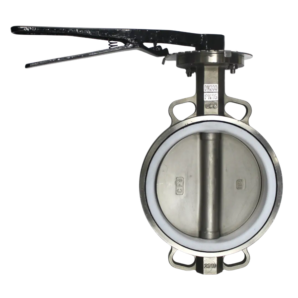 Затвор дисковый межфланцевый нержавеющий AISI304, DN200 (8"), PN16, PTFE