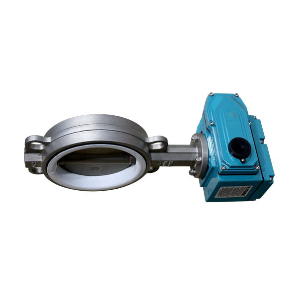 Затвор дисковый межфланцевый нержавеющий, AISI304 DN150 (6") PN16, с электроприводом AC 220V (С-10)