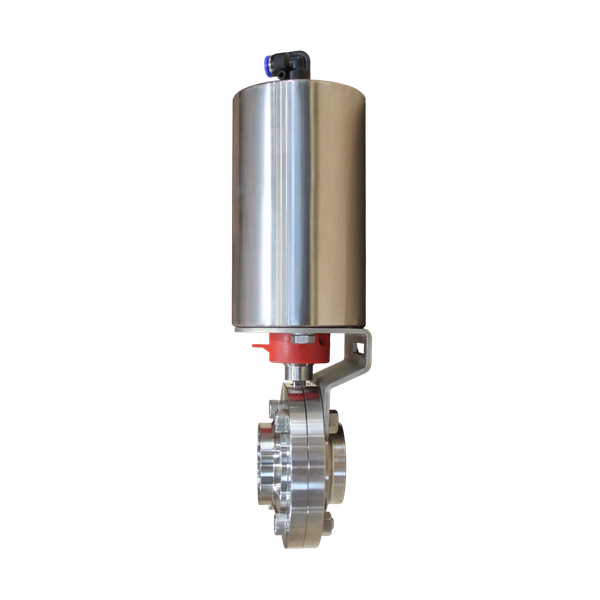 Затвор дисковый приварной нержавеющий, AISI304 DN40 (1_1/2") PN8 EPDM, с пищевым односторонним пневмоприводом SA50