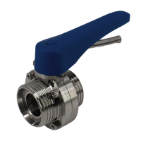 Затвор дисковый резьбовой нержавеющий под привод, EPDM, AISI304 DN32 (1_1/4"), (CF8), PN8